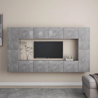 8-osaline telerikappide komplekt, betoonhall, puitlaastplaat