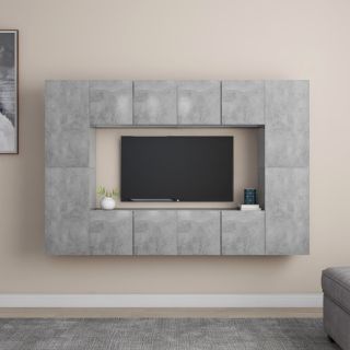 8-osaline telerikappide komplekt, betoonhall, puitlaastplaat