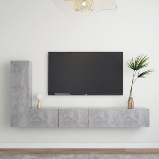 3-osaline telerikappide komplekt, betoonhall, tehispuit