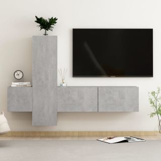 3-osaline telerikappide komplekt, betoonhall, tehispuit