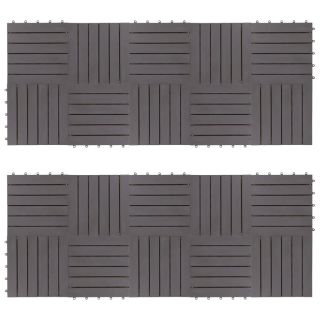 террасная плитка 20 шт., серая состаренная, 30 x 30 см, акация