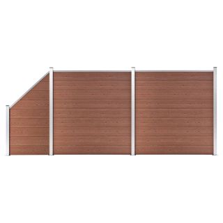 WPC-aiakomplekt, 2 ruutu + 1 kaldus, 446 x 186 cm pruun