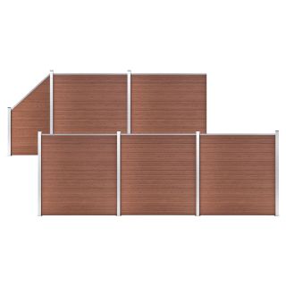 WPC-aiakomplekt, 5 ruutu + 1 kaldus, 965 x 186 cm pruun