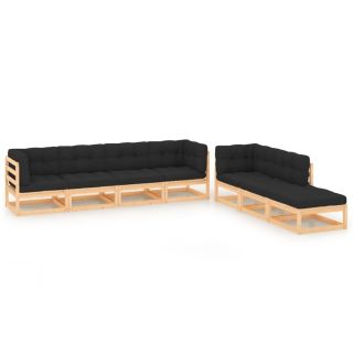 7-osaline aiadiivanikomplekt patjadega, männipuit