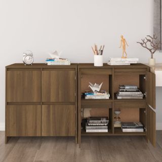puhvetkapp 2 tk, pruun tamm, 70 x 41 x 75 cm, tehispuit