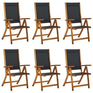 kokkupandavad aiatoolid 6 tk, akaatsiapuit ja tekstileen