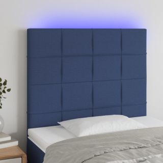 LED-voodipeats, sinine, 90x5x118/128 cm, kangas