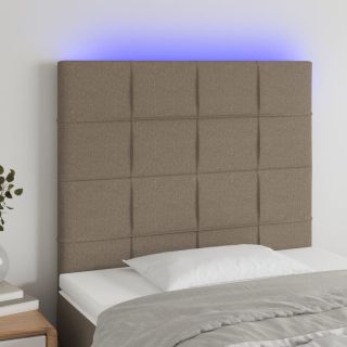 LED-voodipeats, pruunikashall, 100x5x118/128 cm, kangas