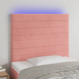 LED-voodipeats, roosa, 90x5x118/128 cm, samet