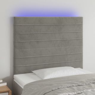 LED-voodipeats, helehall, 100x5x118/128 cm, samet