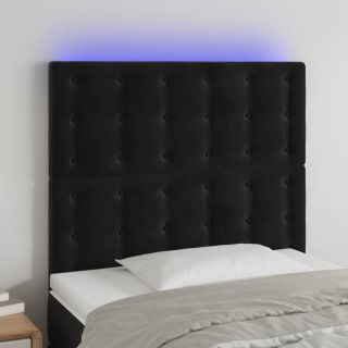 LED-voodipeats, must, 80x5x118/128 cm, samet