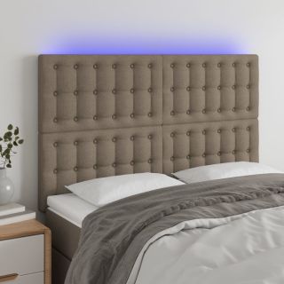 LED-voodipeats, pruunikashall, 144x5x118/128 cm, kangas