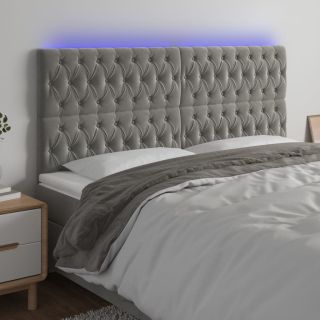 LED-voodipeats, helehall, 180x7x118/128 cm, samet