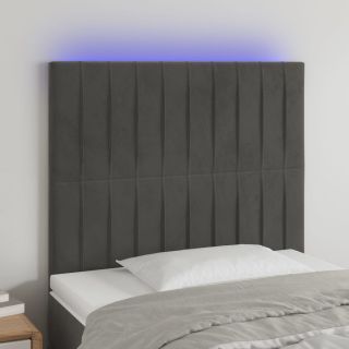 LED-voodipeats, tumehall, 100x5x118/128 cm, samet
