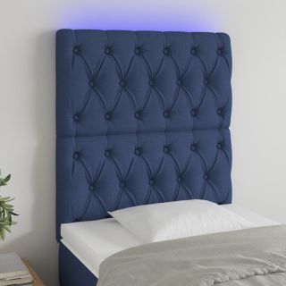 LED-voodipeats, sinine, 80x7x118/128 cm, kangas
