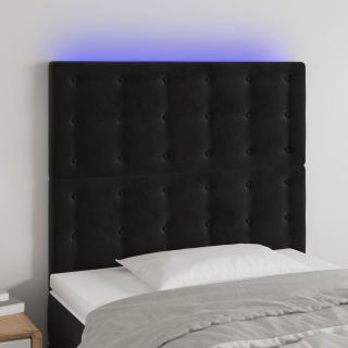 LED-voodipeats, must, 100x5x118/128 cm, samet