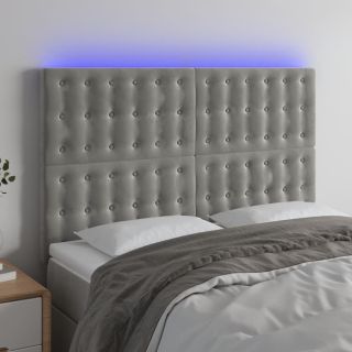 LED-voodipeats, helehall, 144x5x118/128 cm, samet