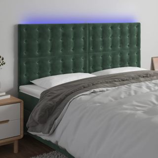 LED-voodipeats, tumeroheline, 160x5x118/128 cm, samet