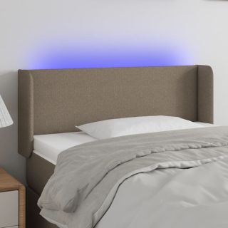 LED-voodipeats, pruunikashall, 103x16x78/88 cm, kangas
