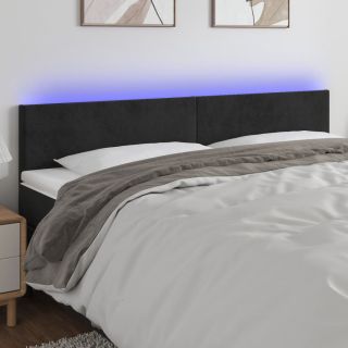 LED-voodipeats, must, 200x5x78/88 cm, samet
