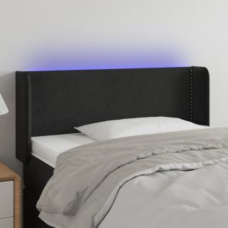 LED-voodipeats, must, 103x16x78/88 cm, samet