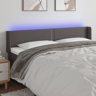 LED-voodipeats, hall, 203x16x78/88 cm, kunstnahk