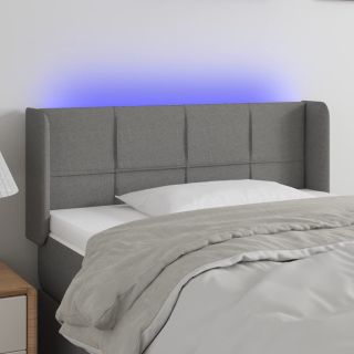 LED-voodipeats, tumehall, 93x16x78/88 cm, kangas