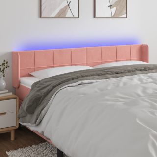 LED-voodipeats, roosa, 183x16x78/88 cm, samet