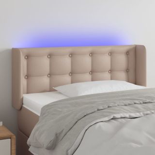 LED-voodipeats, Cappuccino, 93x16x78/88 cm kunstnahk
