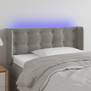 LED-voodipeats, helehall, 83x16x78/88 cm, samet