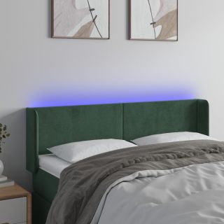 LED-voodipeats, tumeroheline, 147x16x78/88 cm, samet