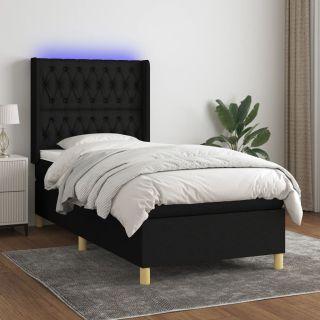 Матрас для континентальной кровати и светодиоды, черный, 100x200 см, ткань