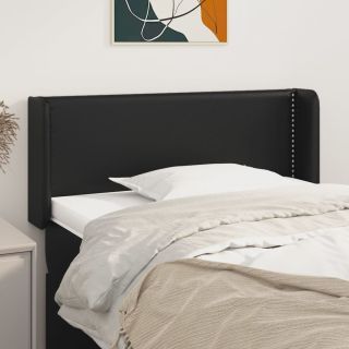 voodipeats servadega, must, 83x16x78/88 cm, kunstnahk