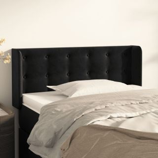 voodipeats servadega, must, 93x16x78/88 cm, samet