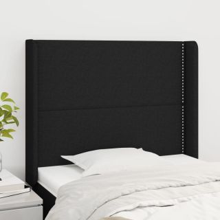 voodipeats servadega, must, 83x16x118/128 cm, kangas
