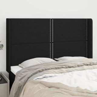 voodipeats servadega, must, 147x16x118/128 cm, kangas