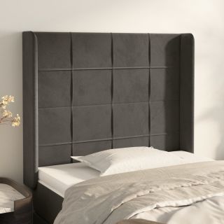 voodipeats servadega, tumehall, 93x16x118/128 cm, samet
