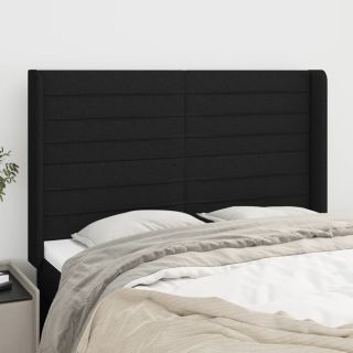 voodipeats servadega, must, 147x16x118/128 cm, kangas