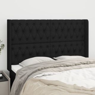 voodipeats servadega, must, 147x16x118/128 cm, kangas