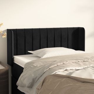 voodipeats servadega, must, 103x16x78/88 cm, samet
