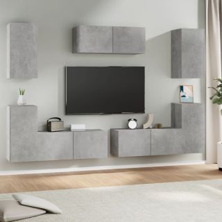 7 -osaline telerikappide komplekt, betoonhall, tehispuit