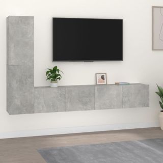 4-osaline telerikappide komplekt, betoonhall, tehispuit