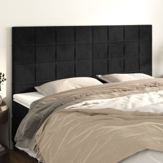 voodipeatsid 4 tk, must, 100x5x78/88 cm, samet