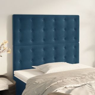voodipeatsid 2 tk, tumesinine, 80x5x78/88 cm, samet