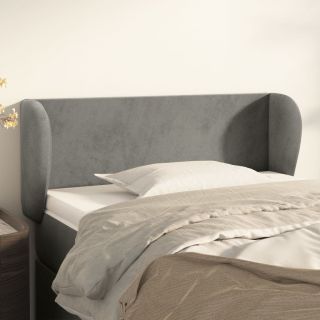 voodipeats servadega, helehall, 93x23x78/88 cm, samet