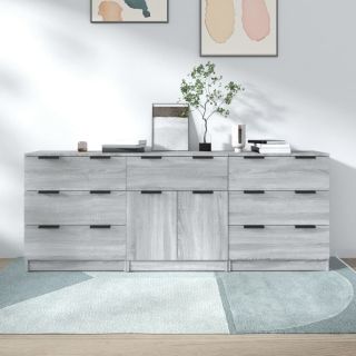 3-osaline puhvetkapp, hall Sonoma tamm, tehispuit