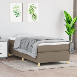 континентальная кровать с матрасом, коричневато-серая, 100x200 см, ткань