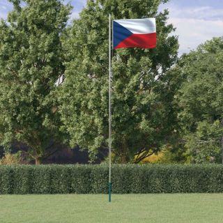 Чешский флаг и флагшток, 6,23 м, алюминий