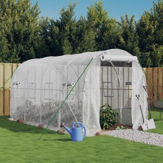 kasvuhoone terasraamiga, valge, 8 m², 4x2x2 m