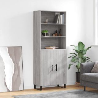kõrge kapp, hall Sonoma tamm, 69,5 x 34 x 180 cm, tehispuit